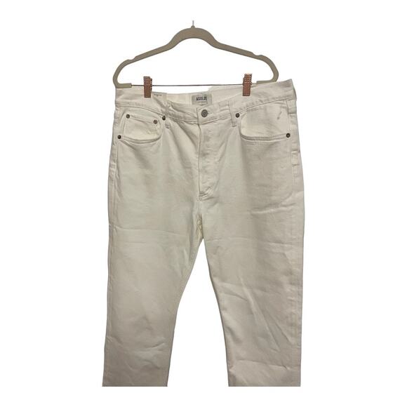Agolde Riley High Rise Straight Leg Cropped Jeans Stretch Denim White Size 32 - Picture 5 of 16